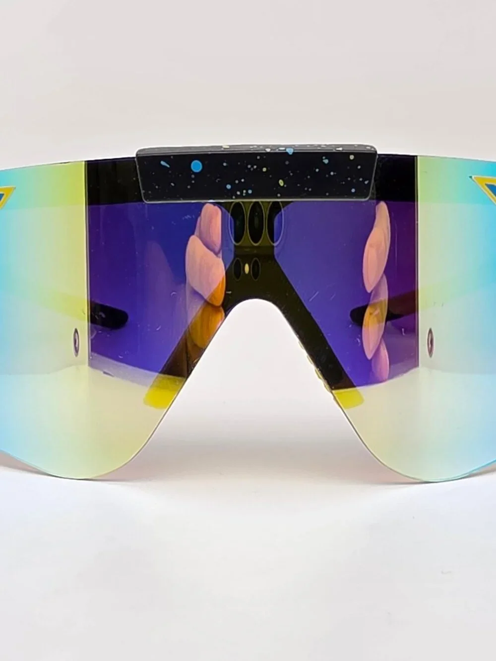 Pit Viper The Cosmos Flip-Offs 2.0 Black Frame Gold Mirror Lens Sunglasses